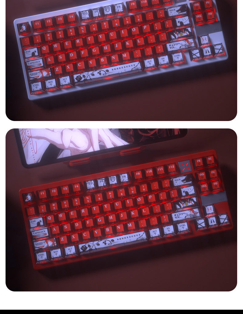 Chainsaw Man Pearlescent Metallic Paint Keycap Matte Feel Five-Sided Sublimation Night Demon Magnetic Switch 6075100 Wooting