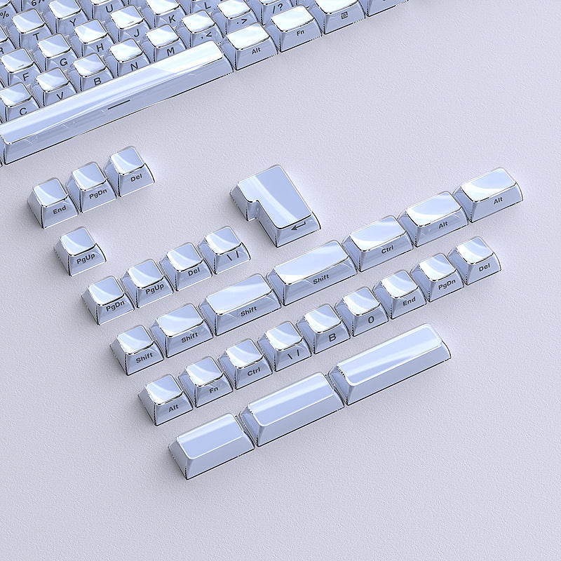 Jelly Blue Side Engraved Keycap 0EM Small Full Set 136 Keys PC Transparent Magnetic Axis Keyboard