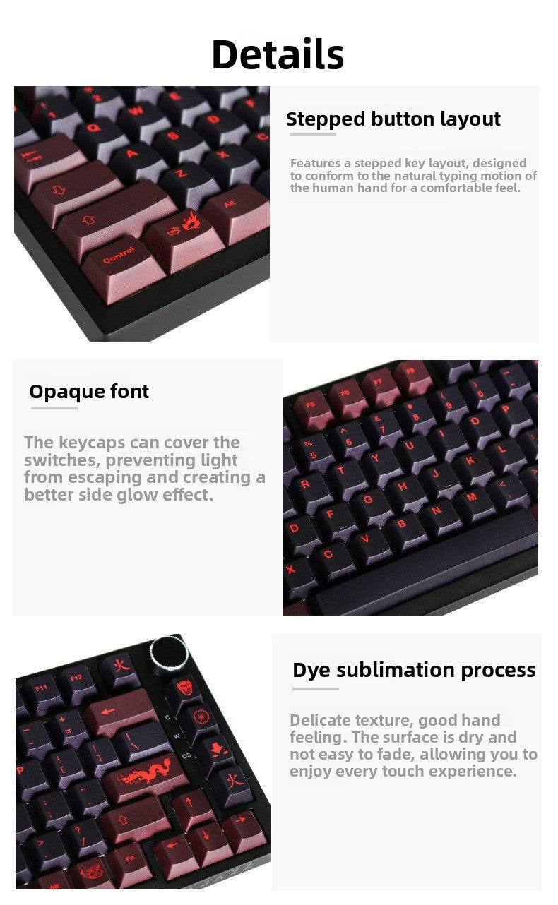 GMK Red Dragon Red Dragon Keycap Small Full Set Original Height PBT Dye-Sublimation Mechanical Keyboard Keycaps 68/87