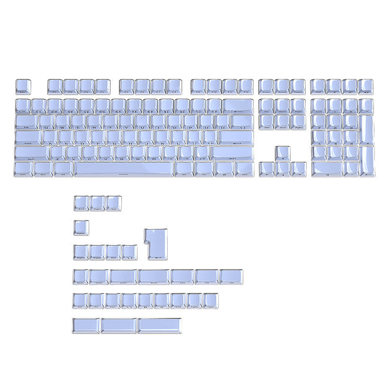Jelly Blue Side Engraved Keycap 0EM Small Full Set 136 Keys PC Transparent Magnetic Axis Keyboard