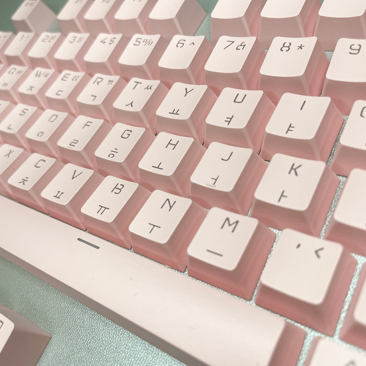 Korean Mechanical Keyboard Keycaps Personalized Character Translucent Keycaps Korean Black White Foreign Language