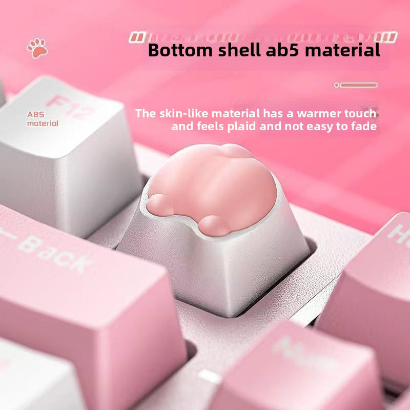 Brand New Keyboard Caps Cute Cat Paw Cat Butt Silicone Soft Elastic Feel Mechanical Keyboard Keycaps Universal Personalized Wear-resistant