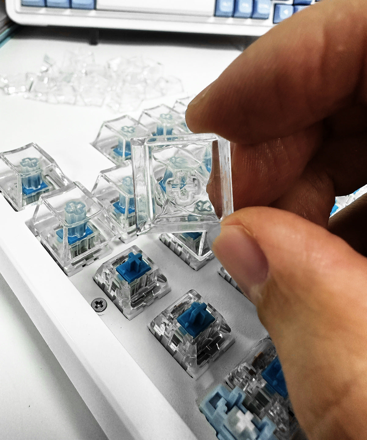 Original Height Keycaps PC Transparent Keycaps High Gloss Transparent Keycaps Cherry High Transparency Keycaps Mechanical Keycaps