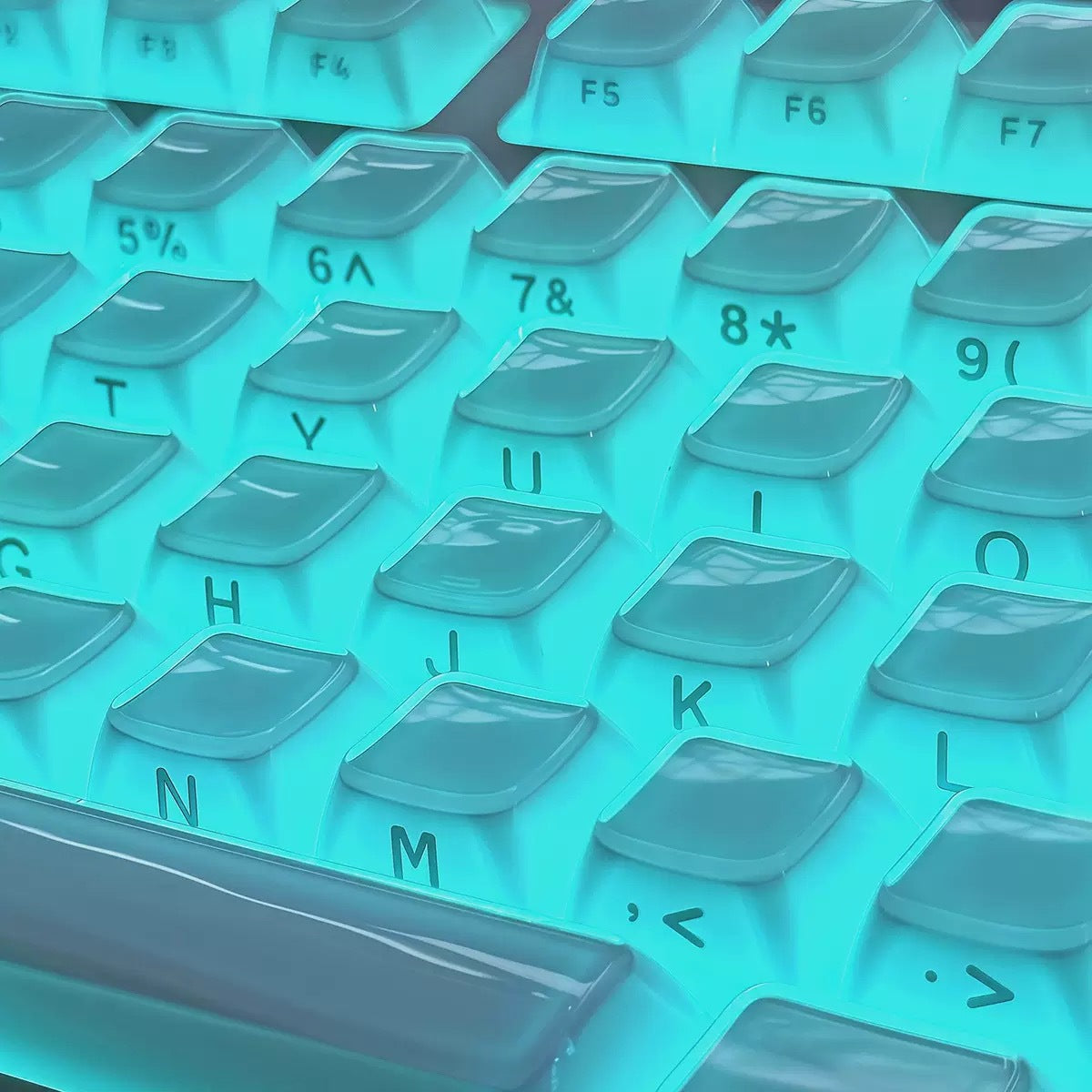 Ice Crystal Wooting Mechanical Keyboard 136 Keys Small Full Key PC Dual Color Injection Crystal Jelly Side Engraved Keycaps Universal