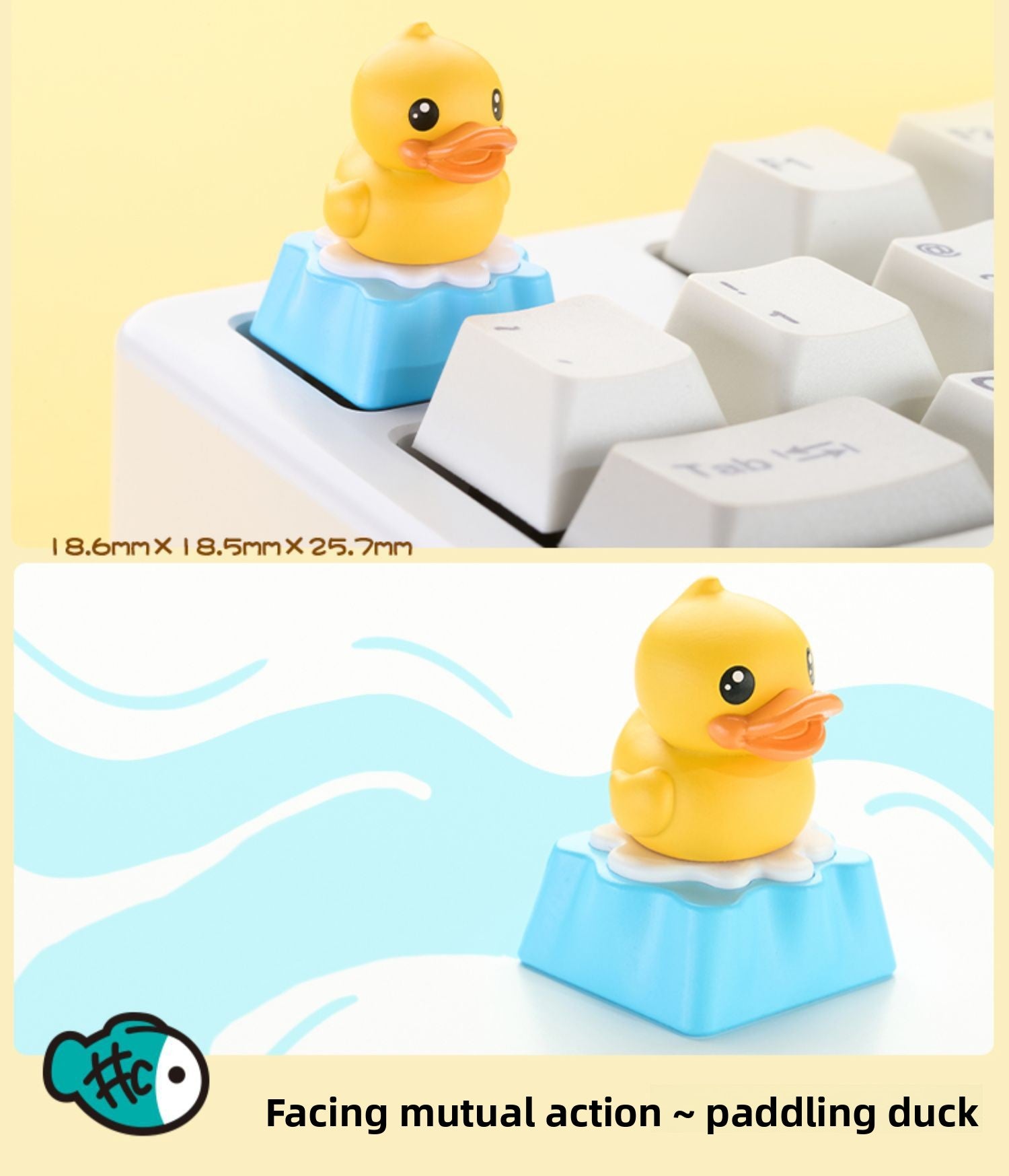 Zomoplus Keycap xB.Duck Original Personality Mechanical Keyboard Keycap Single Custom High Aesthetic
