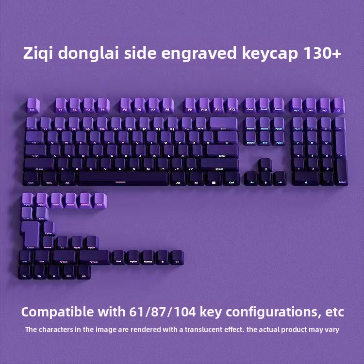 Original Height Side-Engraved Translucent Keycaps PBT Dual-Color Gradient Full Set Sublimation Custom Keyboard Keycaps