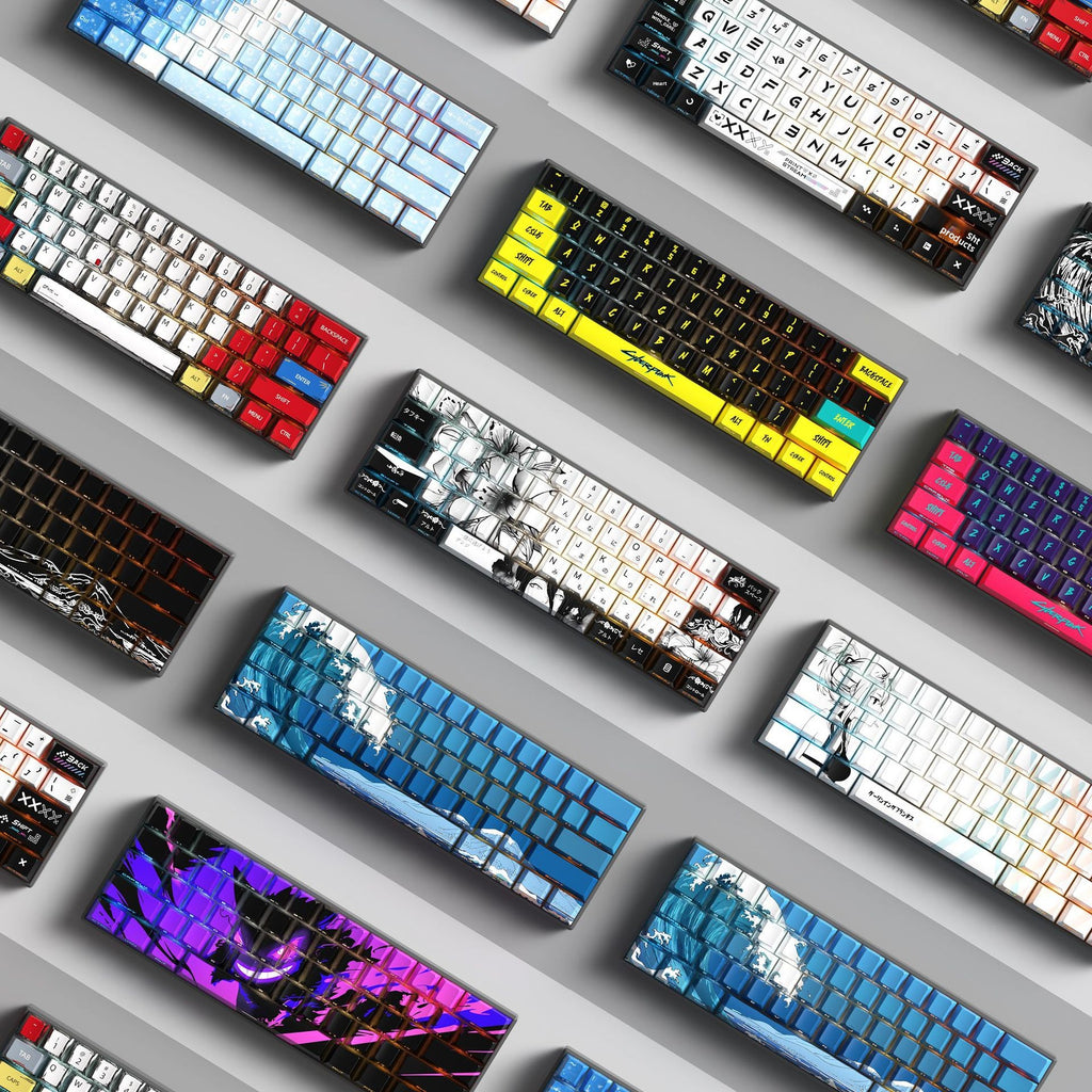 129 Keys Original Side-Engraved Translucent Keycaps PBT Dye-Sublimation Mechanical Keyboard Keycaps
