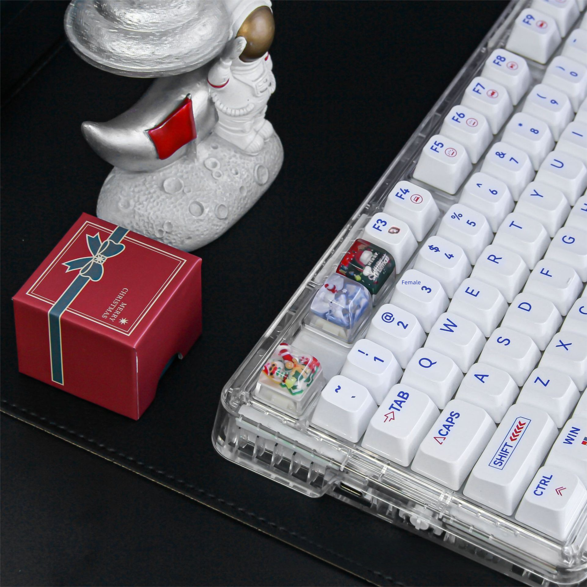 Christmas Gift New Cute Transparent Resin Keycaps DIY Custom Key Position Mechanical Keyboard