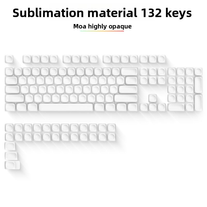 Moa High Profile Keycap Material White Unengraved PBT Material 132 Keys Blank Sublimation Keycap Material Keycaps