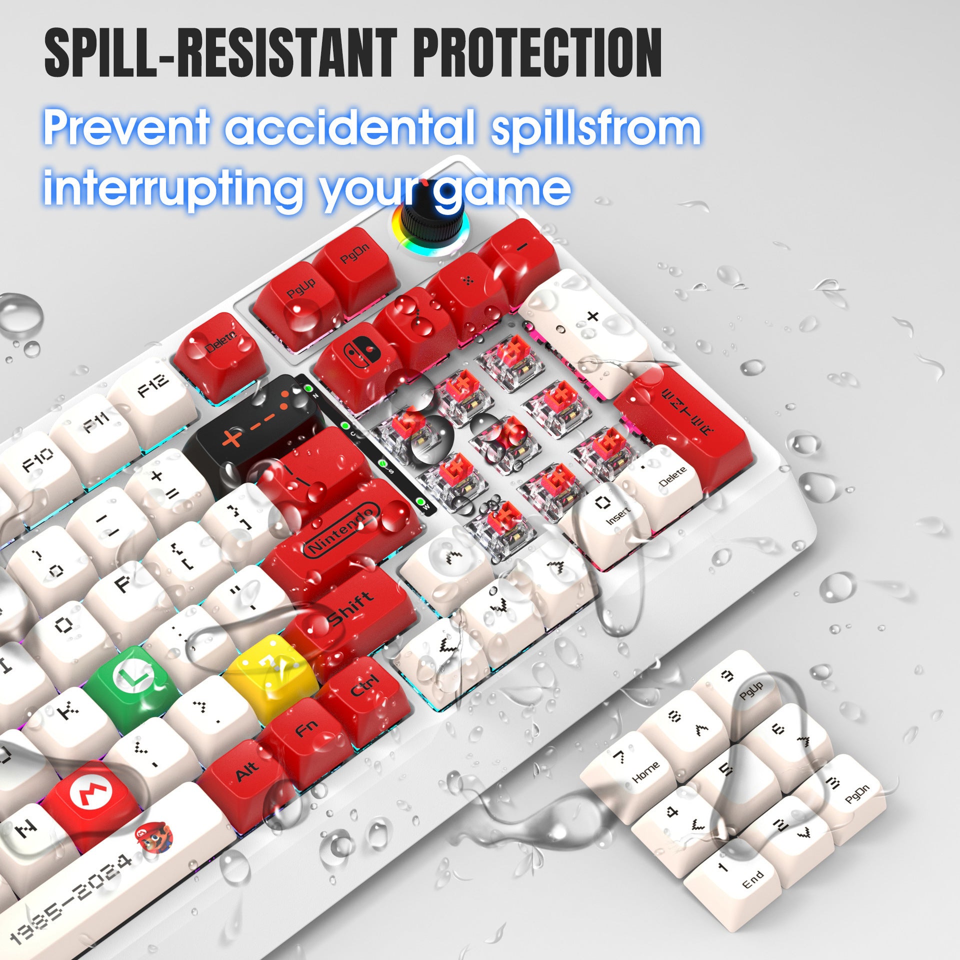 Mechanical Keyboard Custom Blue Switch Hot-Swappable Full-Key Rollover True Mechanical Keyboard Dual-Color Dye-Sublimation Keycaps