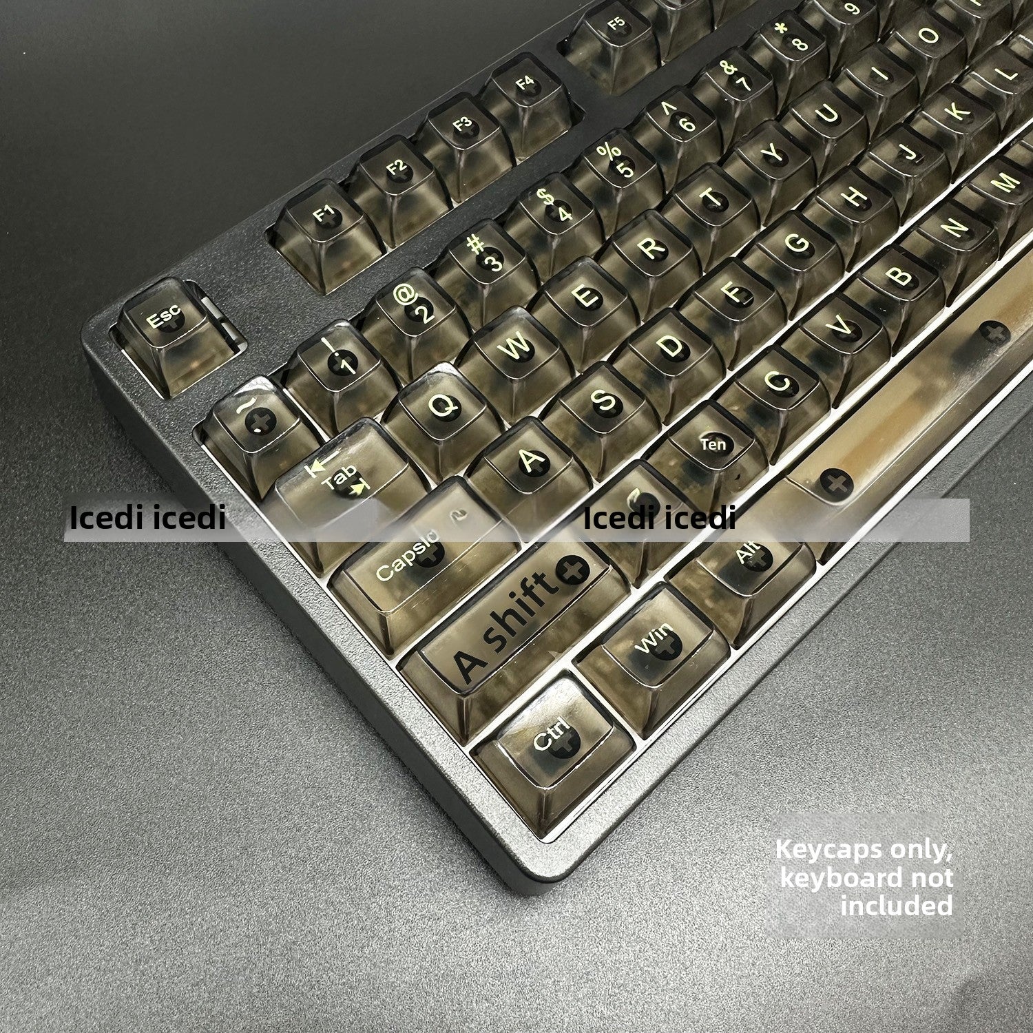 Bingdian Translucent Keycaps Crystal Ice Crystal Full Set Boxed Wholesale Transparent Crystal Magnetic Axis Mechanical Keycaps Light Pollution