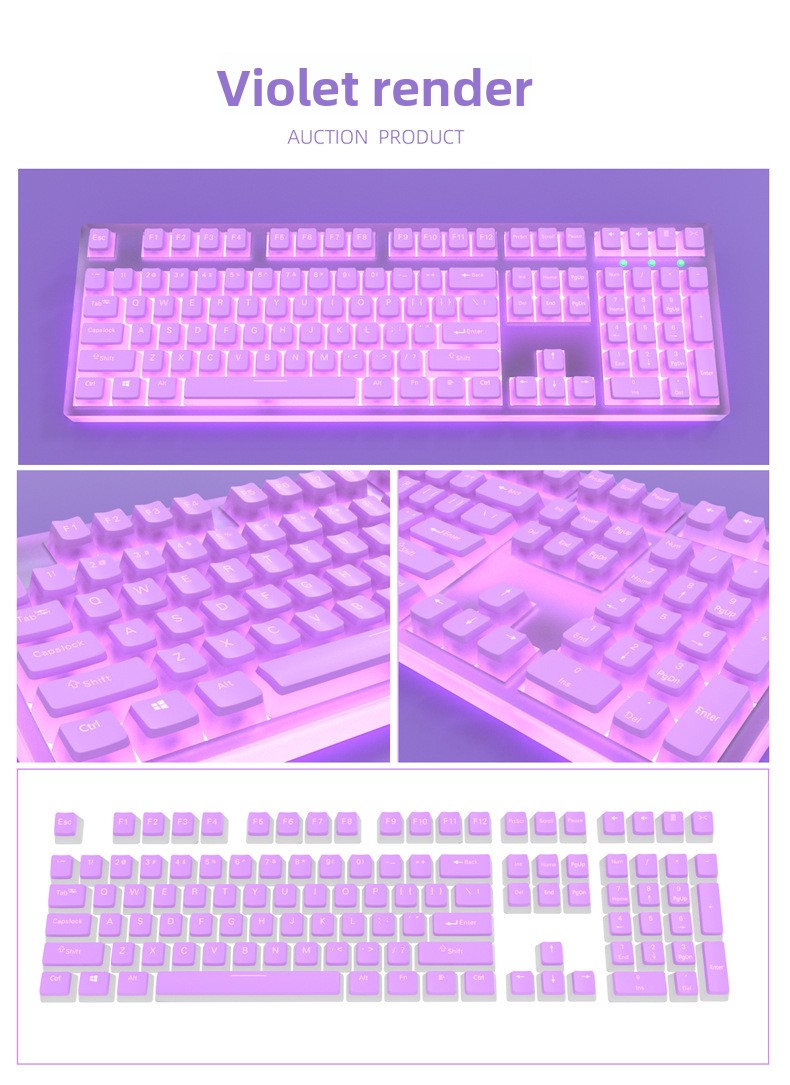 Double-Skin Milk Pudding Translucent Keycap Closed Two-Color No Water Port 61/68/87/96/98/100/104/etc