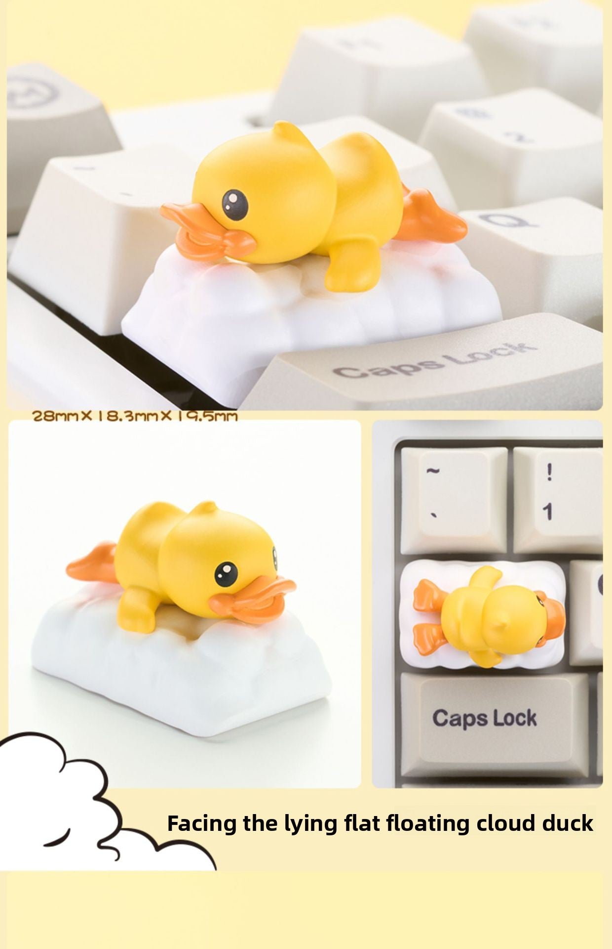 Zomoplus Keycap xB.Duck Original Personality Mechanical Keyboard Keycap Single Custom High Aesthetic