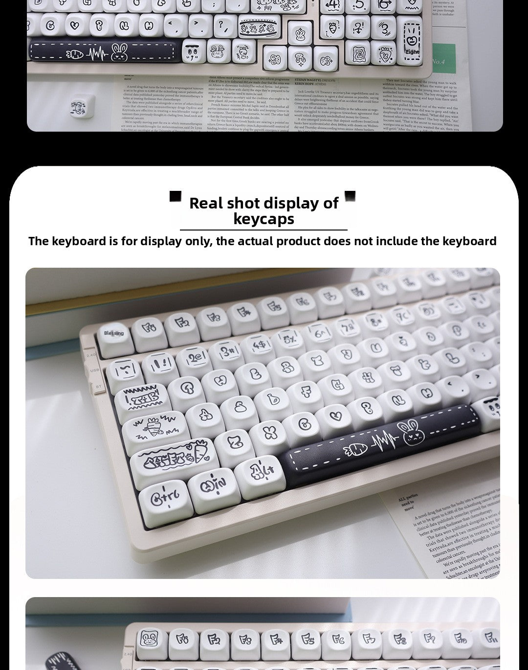 Carrot Rabbit Mechanical Keyboard Keycaps MOA/FA Height Customizable Keycaps Compatible with Wolf F Spider 75 87 98 104