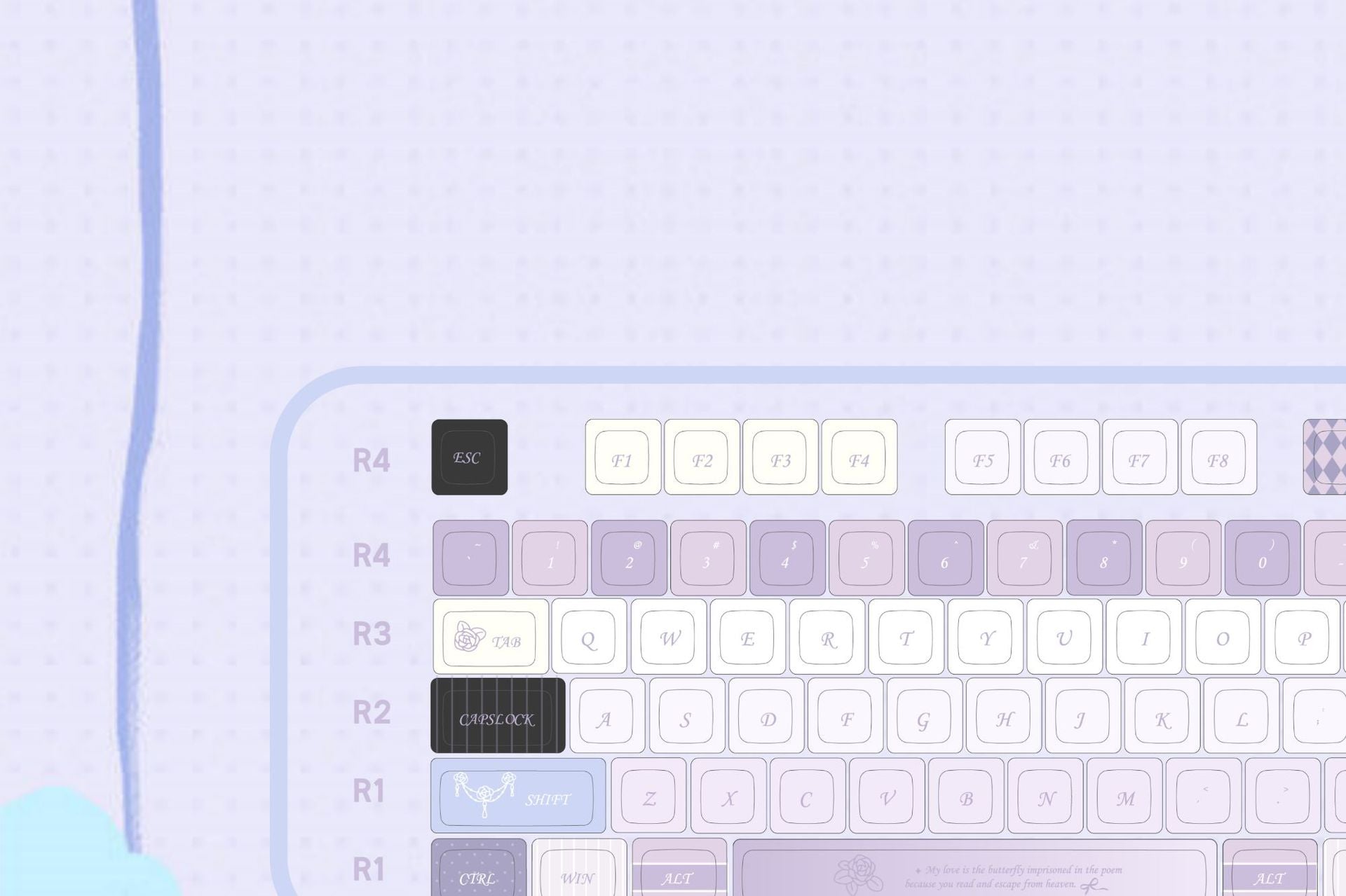 Original Factory Height PBT Dye-Sublimation Misty Fairy Tale Full Set Theme Keycap Gaming Mechanical Keycaps