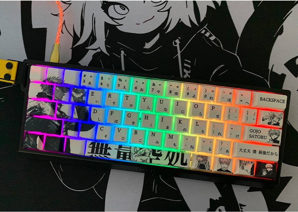 Jujutsu Kaisen Gojo Satoru Keycap Five-Sided Sublimation Customization Compatible with Wooting 60HE Keycap