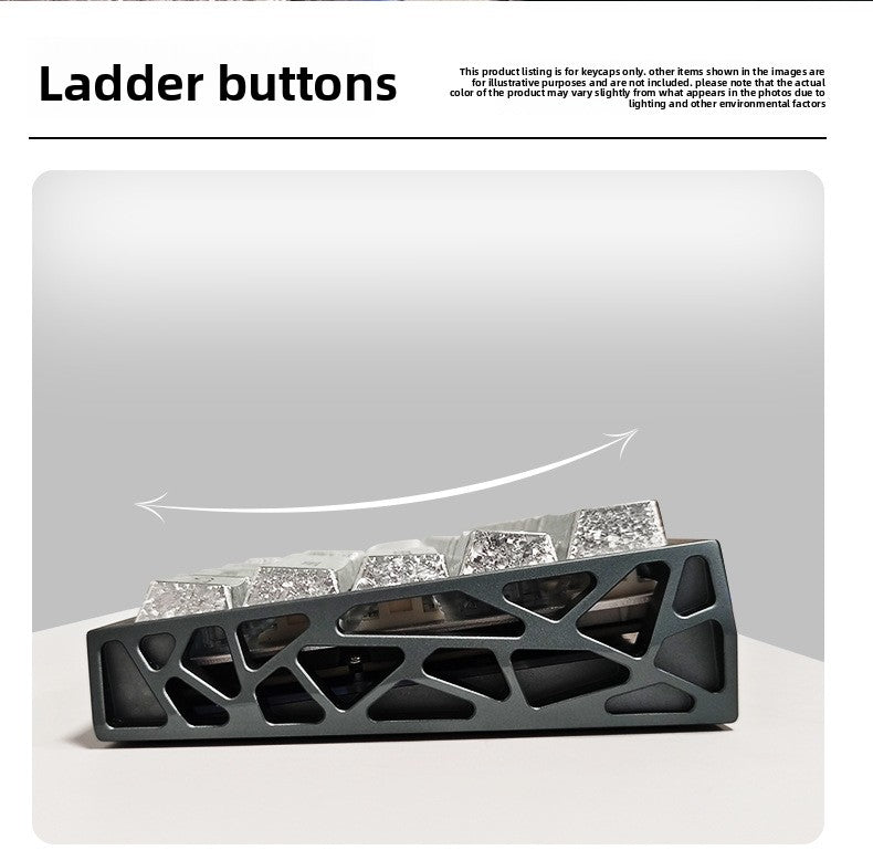 Ice Crack Metallic Paint Original Side Engraving Translucent Sublimation Keyboard Keycaps Compatible with Night Demon Mega Lion Wooting 60