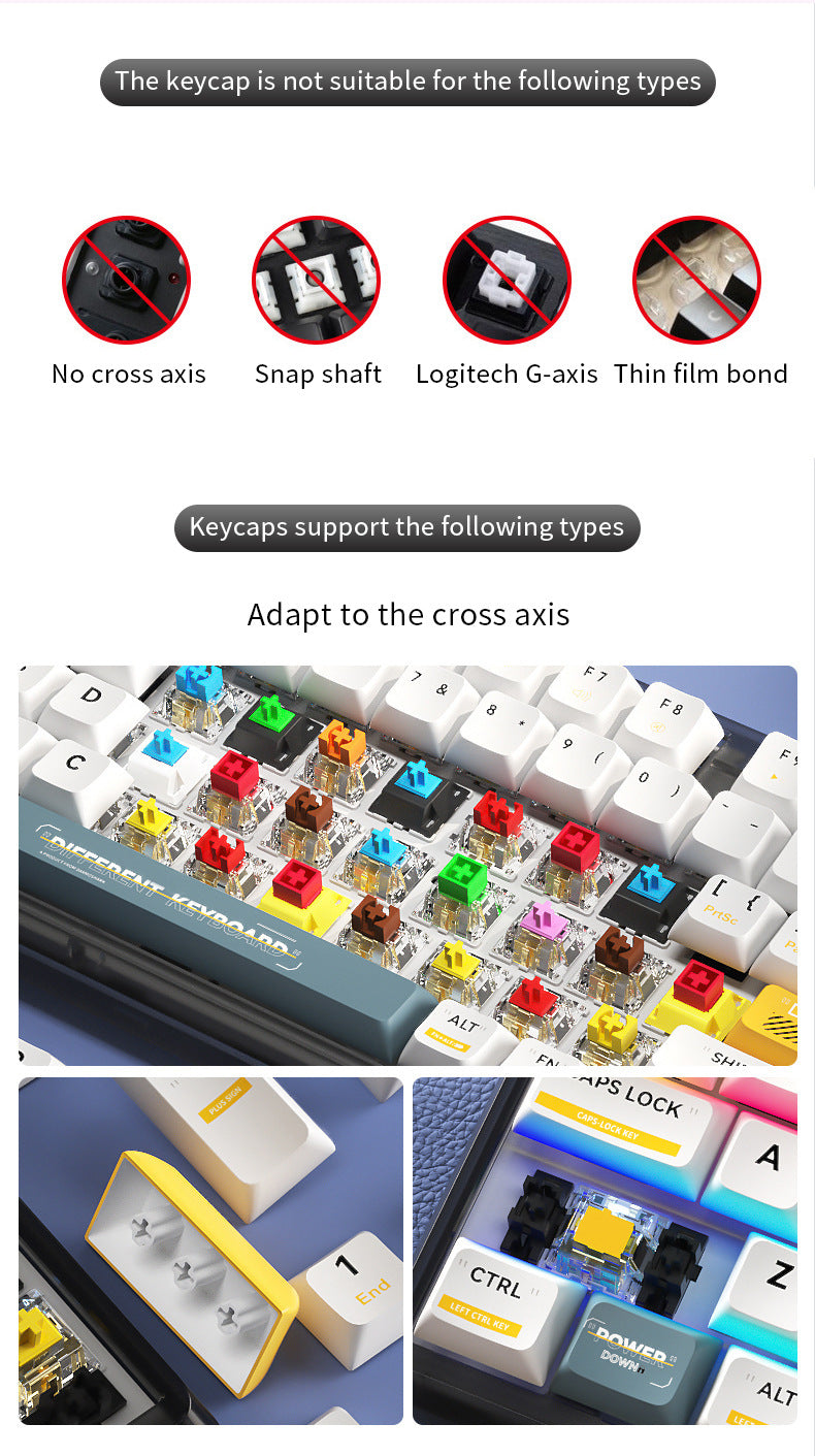 Korean Mechanical Keyboard Keycaps Personalized Character Translucent Keycaps Korean Black White Foreign Language