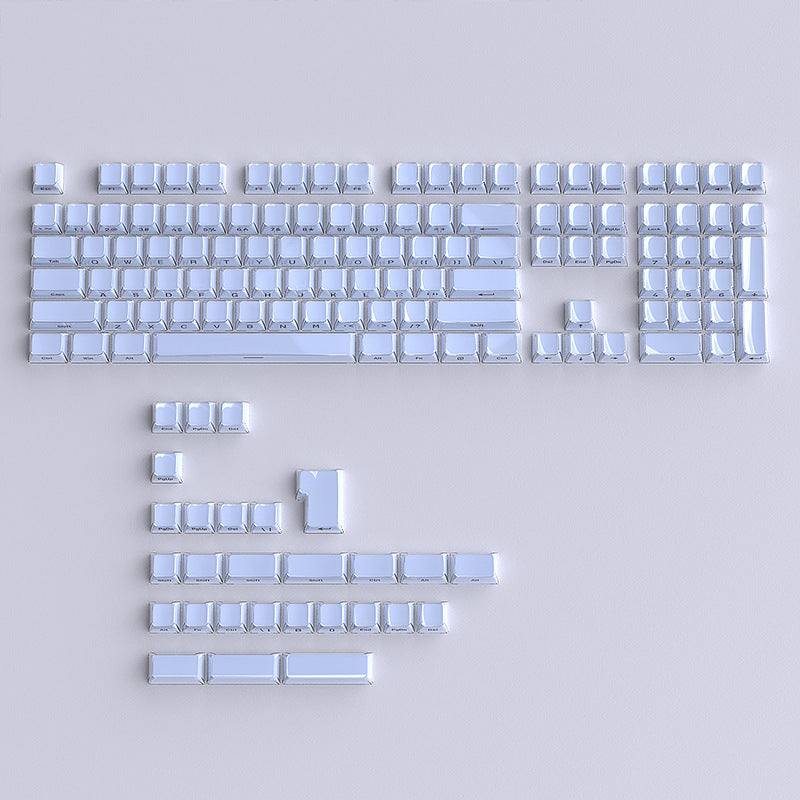 Jelly Blue Side Engraved Keycap 0EM Small Full Set 136 Keys PC Transparent Magnetic Axis Keyboard