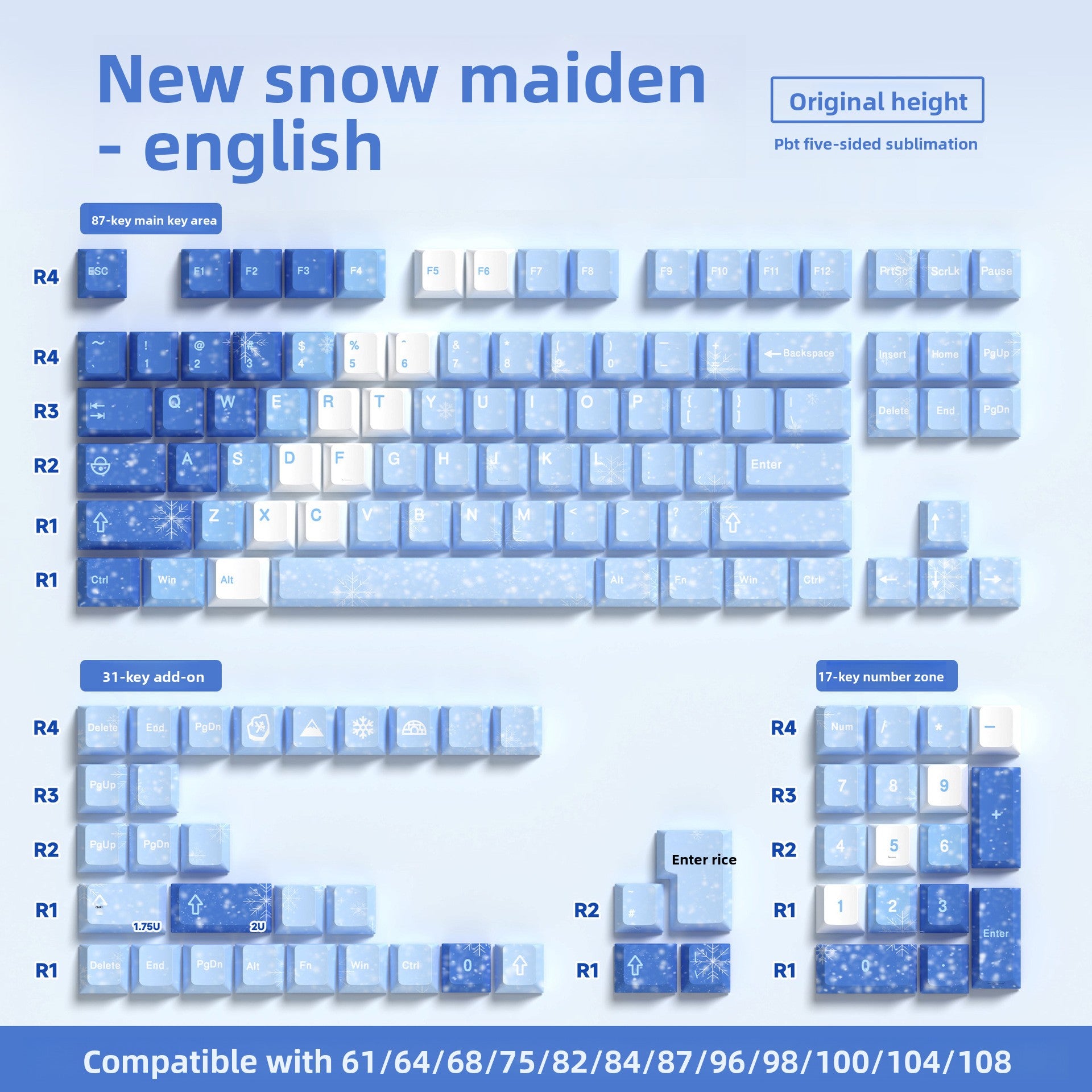 129 Keys Original Side-Engraved Translucent Keycaps PBT Dye-Sublimation Mechanical Keyboard Keycaps