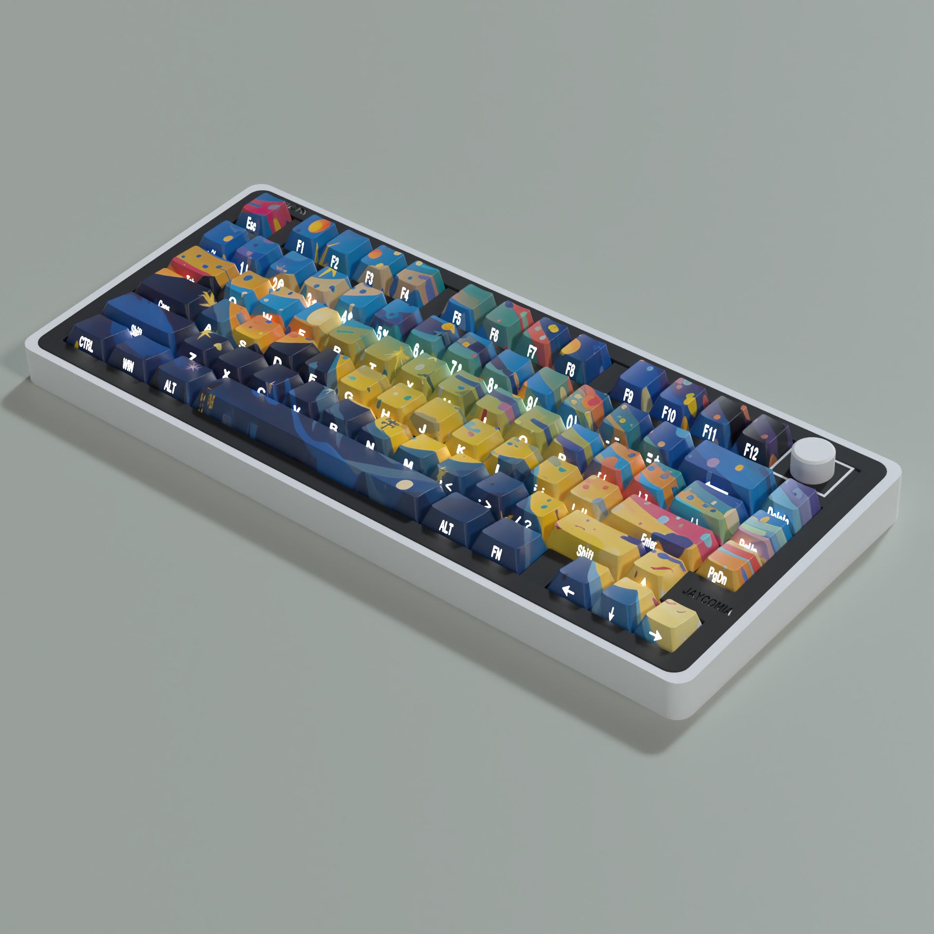 JCM Starry Sky Oil Painting Keycap Side Engraving Translucent Characters 128 Keys Boxed Full Set Mechanical Keyboard Keycap Wooting