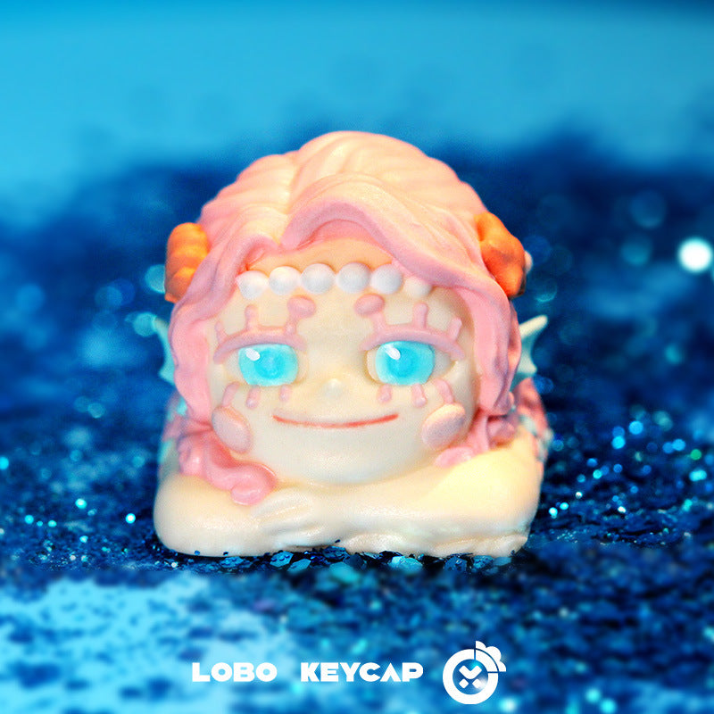 Xiaoluobo Original Seasonal Doll Series Personalized Keycap Desktop Ornament Birthday Gift Handmade Resin Keycap