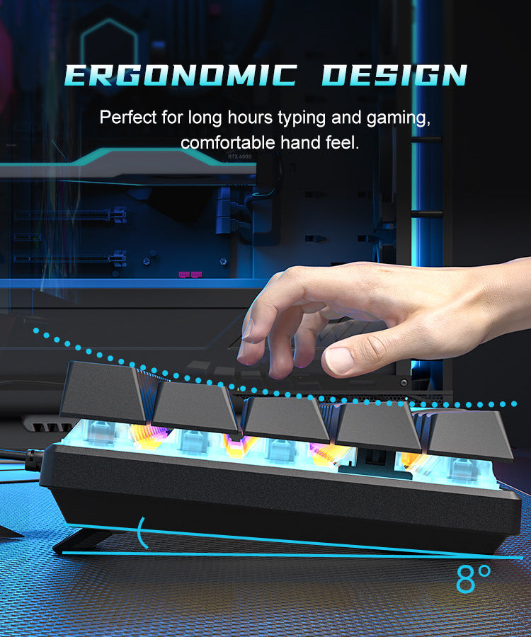 Wired Mechanical Keyboard Red Axis Green Axis Tea Axis Mixed Light E-sports Game 61 Key Mechanical Keyboard