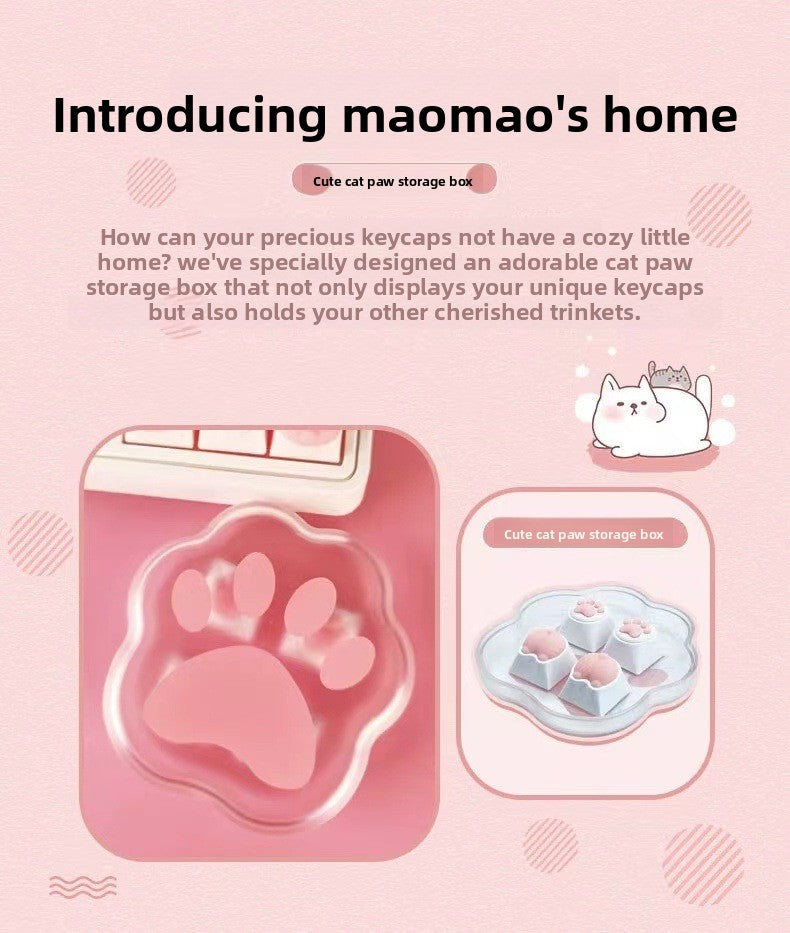 Brand New Keyboard Caps Cute Cat Paw Cat Butt Silicone Soft Elastic Feel Mechanical Keyboard Keycaps Universal Personalized Wear-resistant
