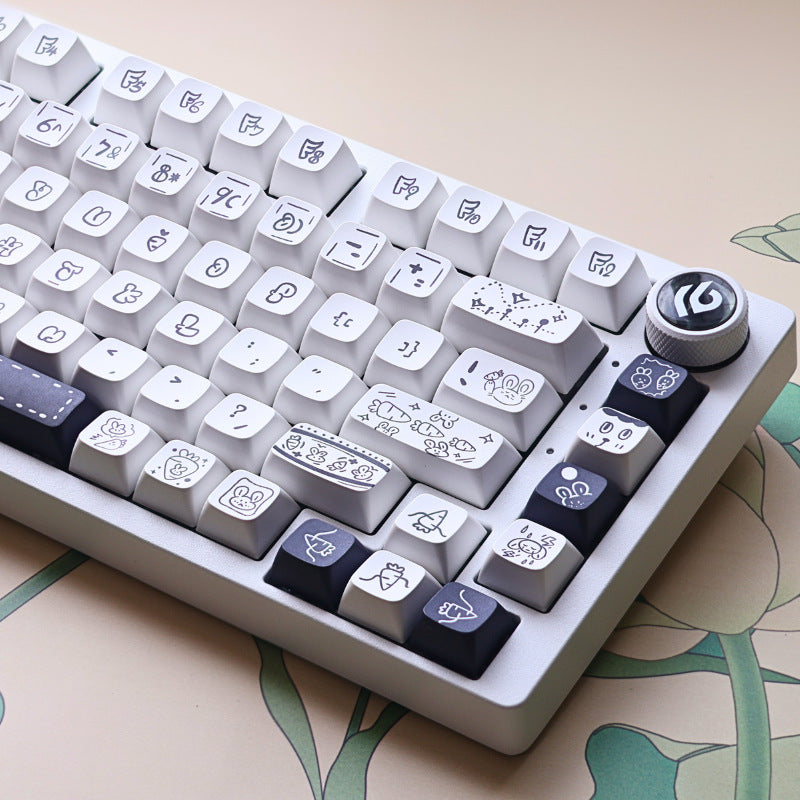 Carrot Rabbit Mechanical Keyboard Keycaps MOA/FA Height Customizable Keycaps Compatible with Wolf F Spider 75 87 98 104