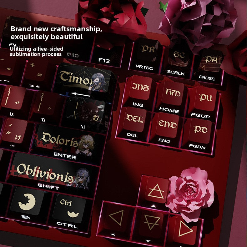 AveMujica Side Engraved Translucent Original Full Set PBT Dye-Sublimation Keycaps Compatible with Logitech and Wooting