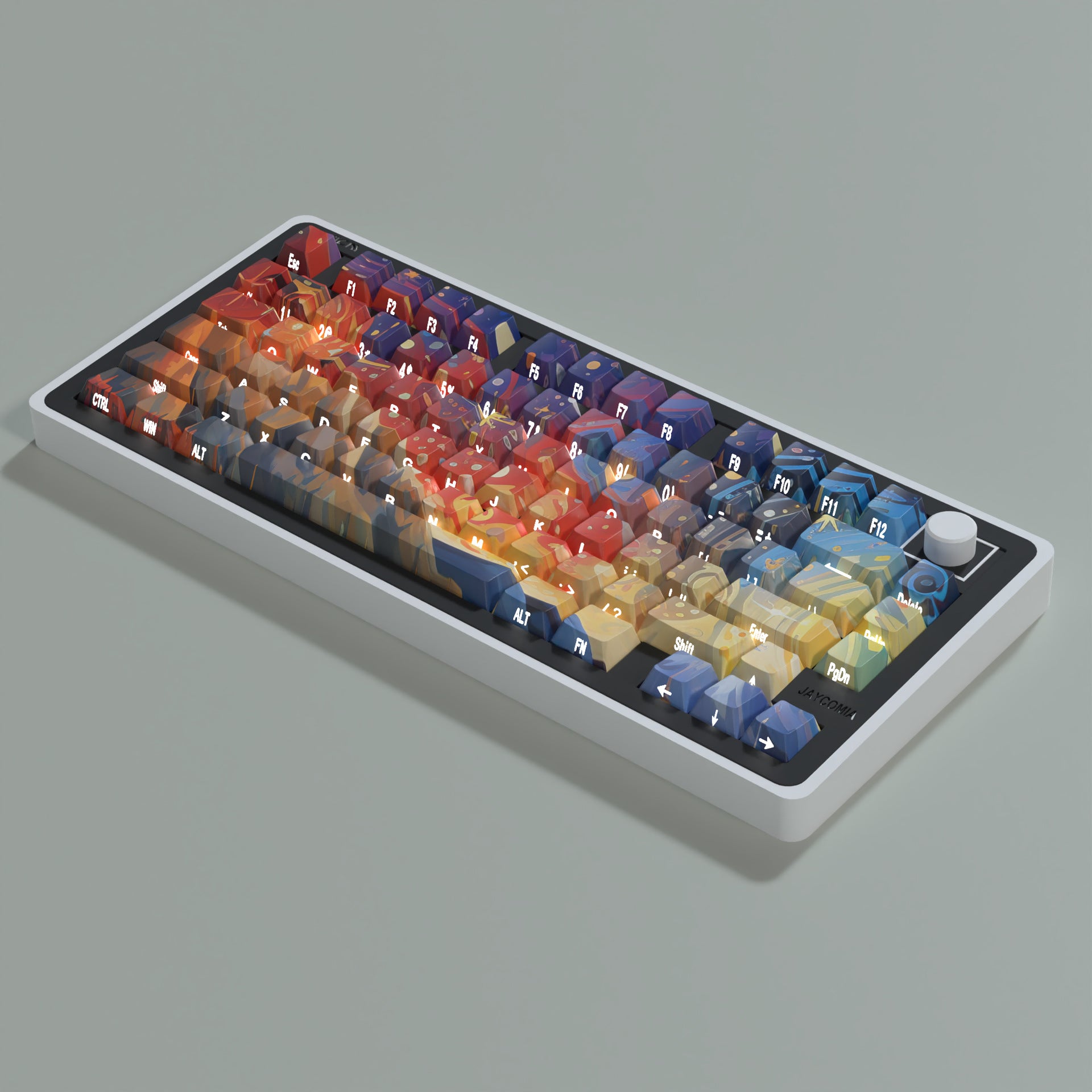 JCM Starry Sky Oil Painting Keycap Side Engraving Translucent Characters 128 Keys Boxed Full Set Mechanical Keyboard Keycap Wooting