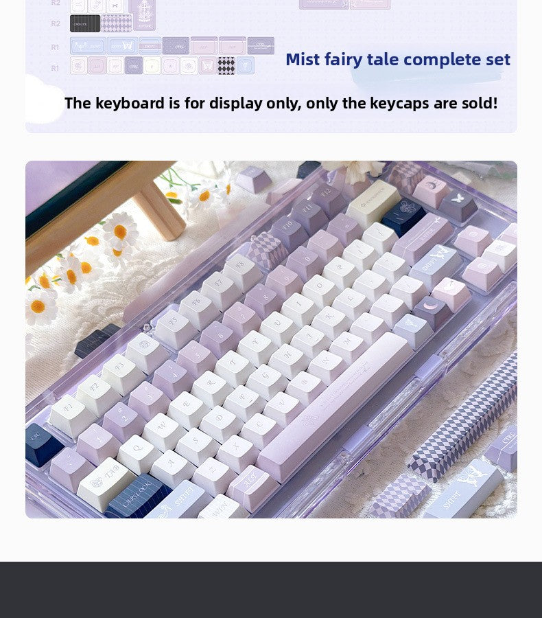 Original Factory Height PBT Dye-Sublimation Misty Fairy Tale Full Set Theme Keycap Gaming Mechanical Keycaps