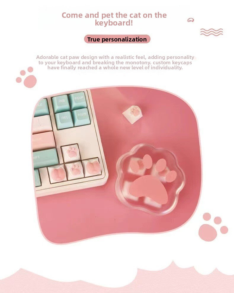 Brand New Keyboard Caps Cute Cat Paw Cat Butt Silicone Soft Elastic Feel Mechanical Keyboard Keycaps Universal Personalized Wear-resistant
