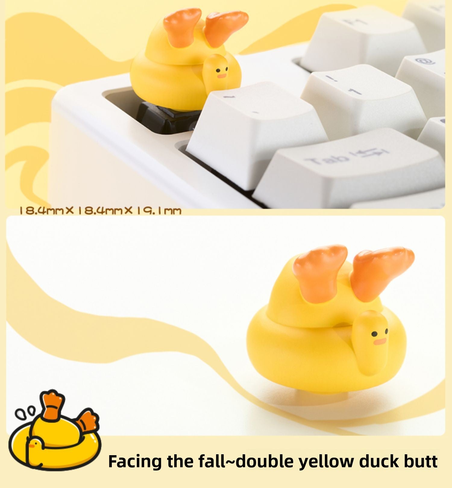 Zomoplus Keycap xB.Duck Original Personality Mechanical Keyboard Keycap Single Custom High Aesthetic