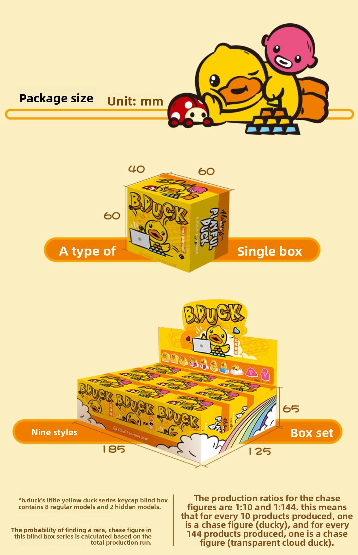 Zomoplus Keycap xB.Duck Original Personality Mechanical Keyboard Keycap Single Custom High Aesthetic