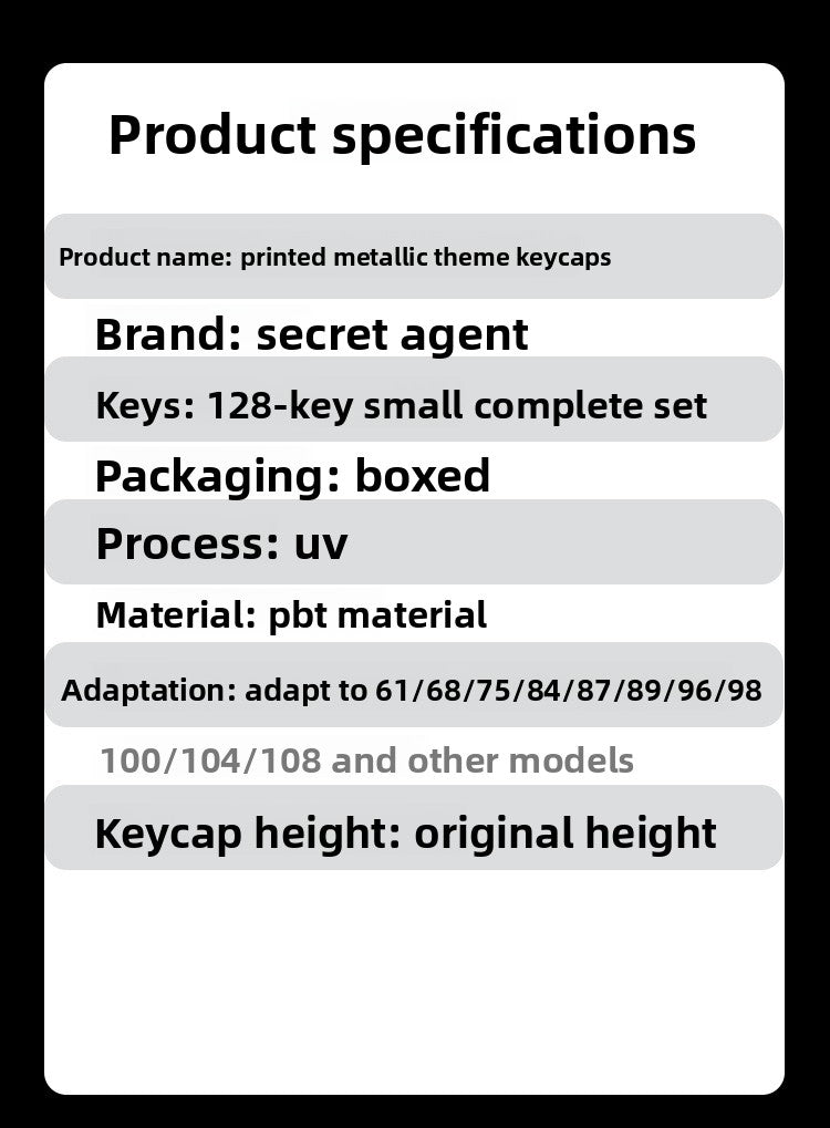 Time Key Metal Texture Keycap Matte Five-Sided Dye-Sublimation Compatible with Magnetic Switches Night Demon Wooting Meijia Shi