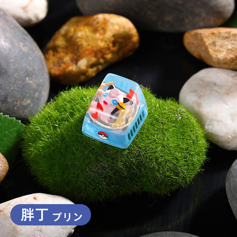 DIY Epoxy Crystal Three Holy Birds Mechanical Keyboard Custom Keycaps Pokémon Keycaps Cross Translucent SA High