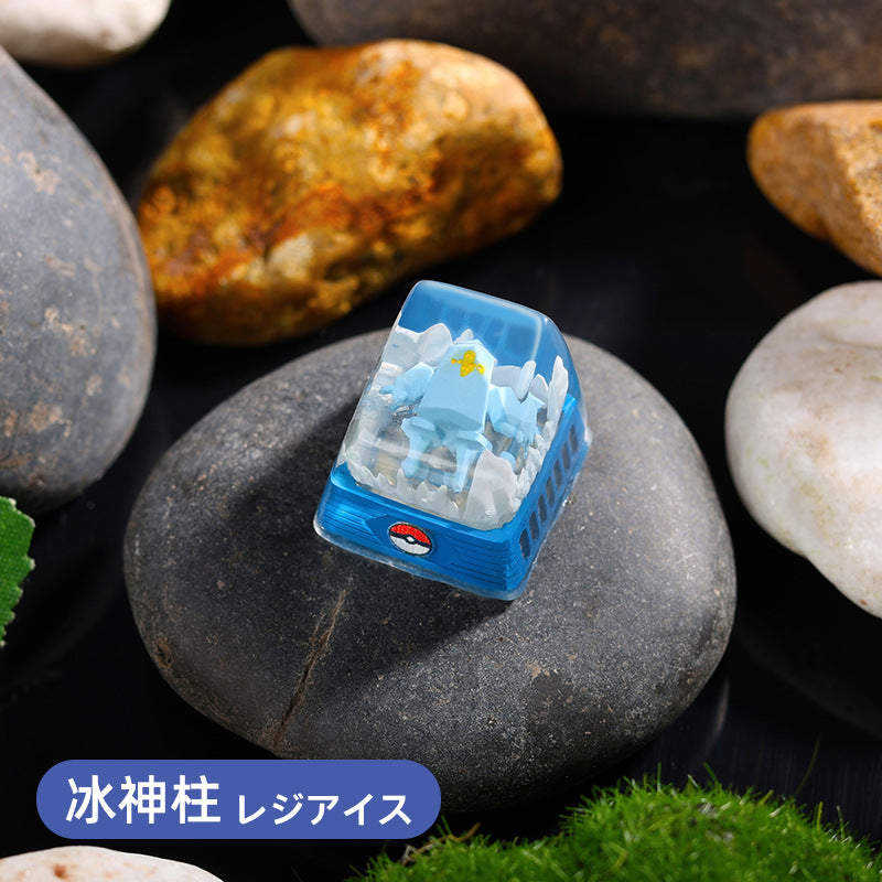 DIY Epoxy Crystal Three Holy Birds Mechanical Keyboard Custom Keycaps Pokémon Keycaps Cross Translucent SA High