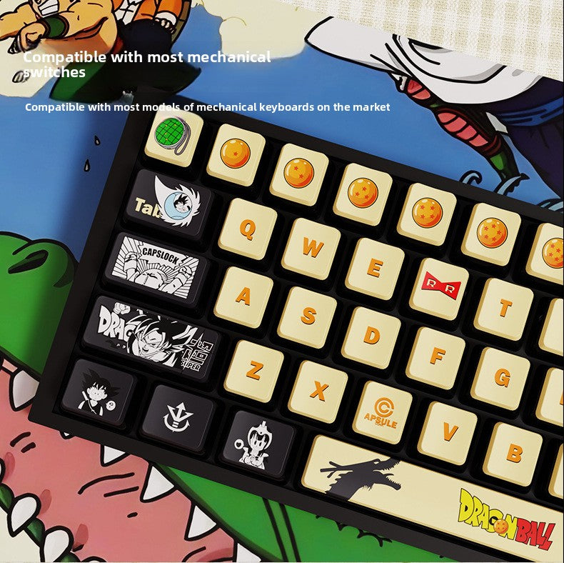 Dragon Ball Theme Four-Sided Translucent Pudding Keycap PBT Dye-Sublimation Compatible with Meijia Lion Wooting