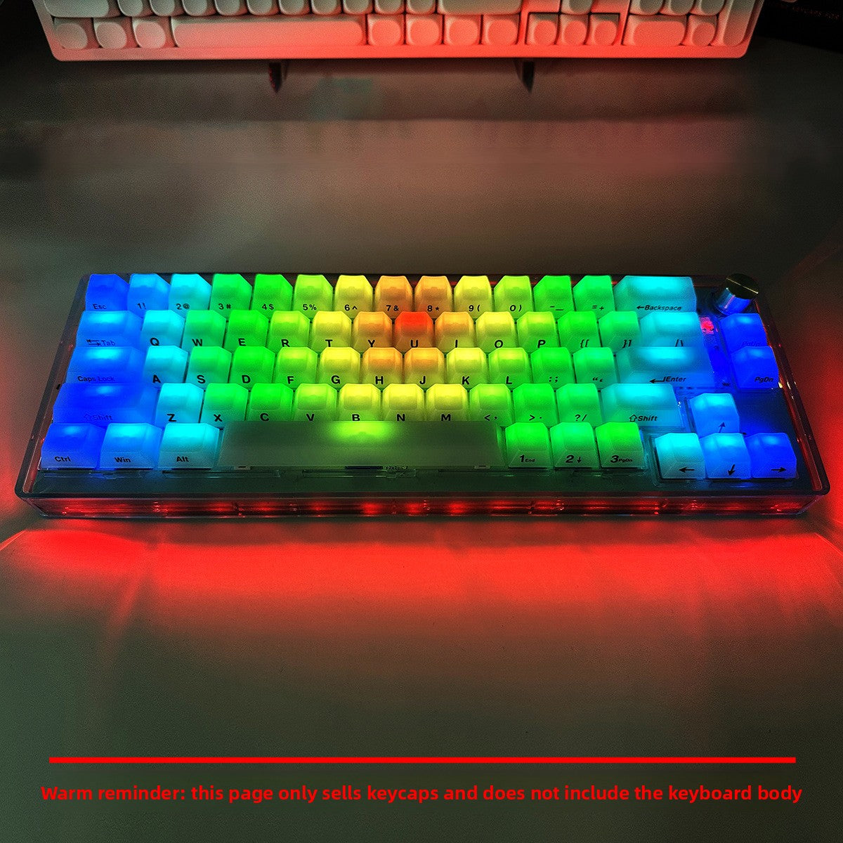 Original Factory High Translucent PC Transparent Keycaps Transparent Keycaps Side Engraving Printing 123 Keys Small Full Set