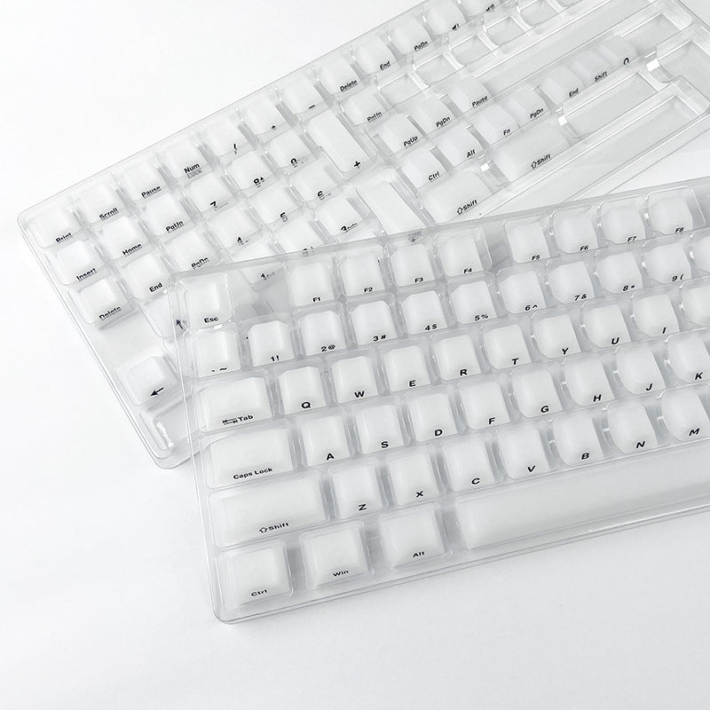 Original Factory High Translucent PC Transparent Keycaps Transparent Keycaps Side Engraving Printing 123 Keys Small Full Set