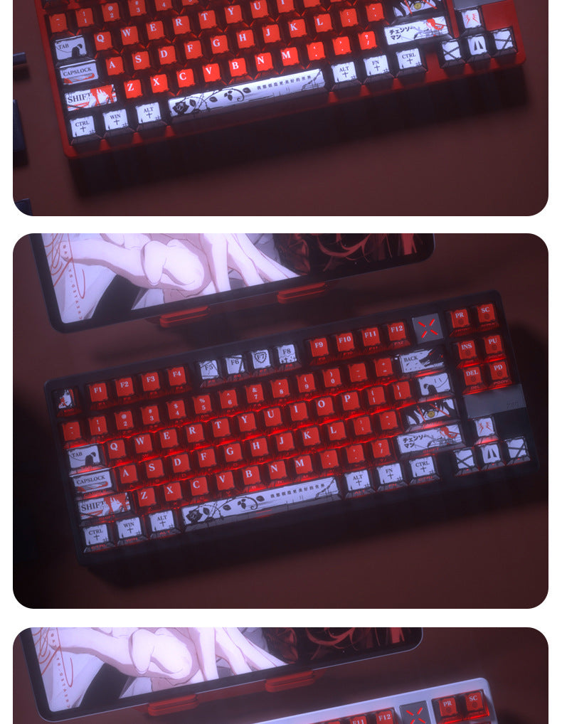 Chainsaw Man Pearlescent Metallic Paint Keycap Matte Feel Five-Sided Sublimation Night Demon Magnetic Switch 6075100 Wooting