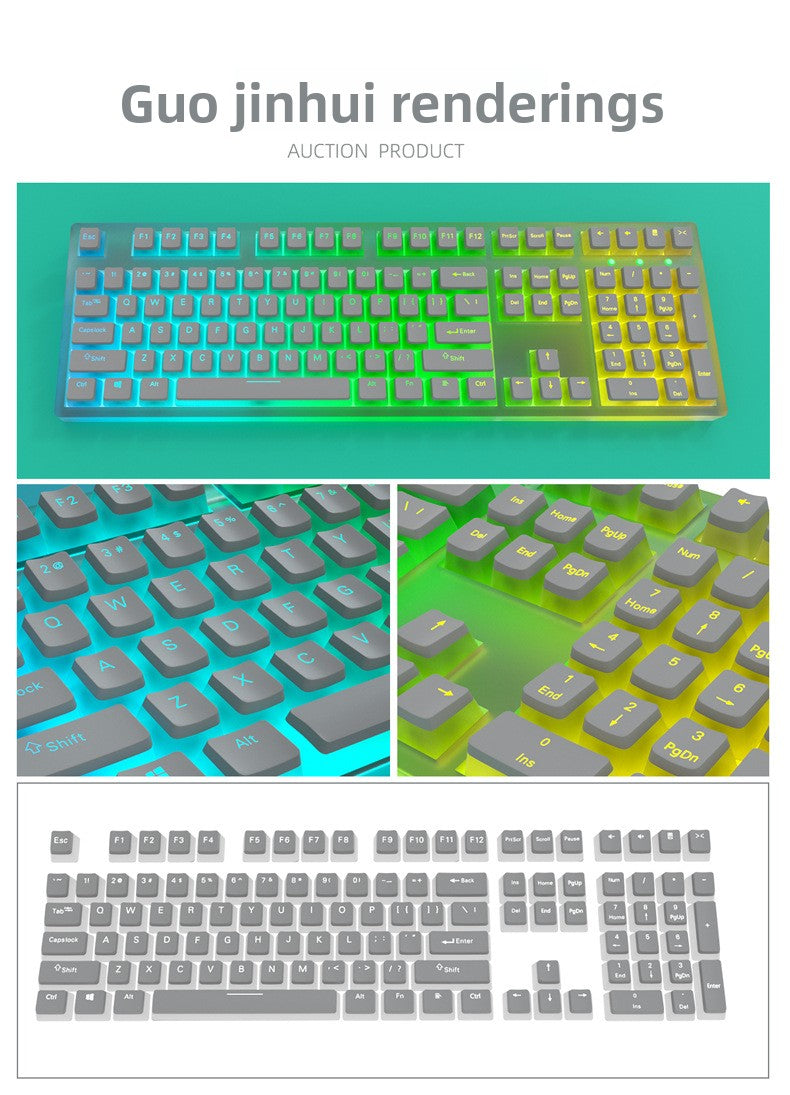 Double-Skin Milk Pudding Translucent Keycap Closed Two-Color No Water Port 61/68/87/96/98/100/104/etc