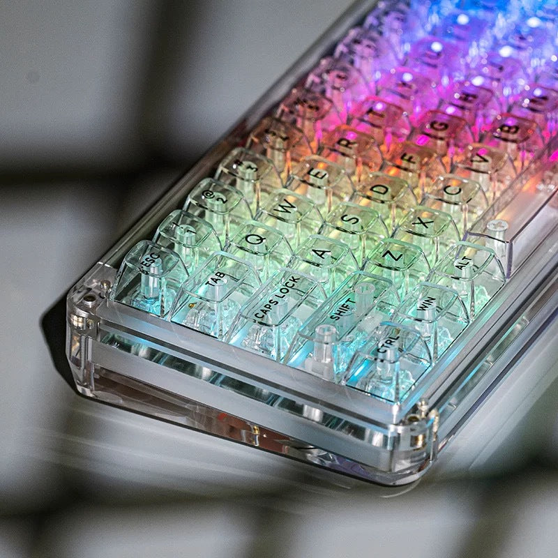Bingdian Translucent Keycaps Crystal Ice Crystal Full Set Boxed Wholesale Transparent Crystal Magnetic Axis Mechanical Keycaps Light Pollution