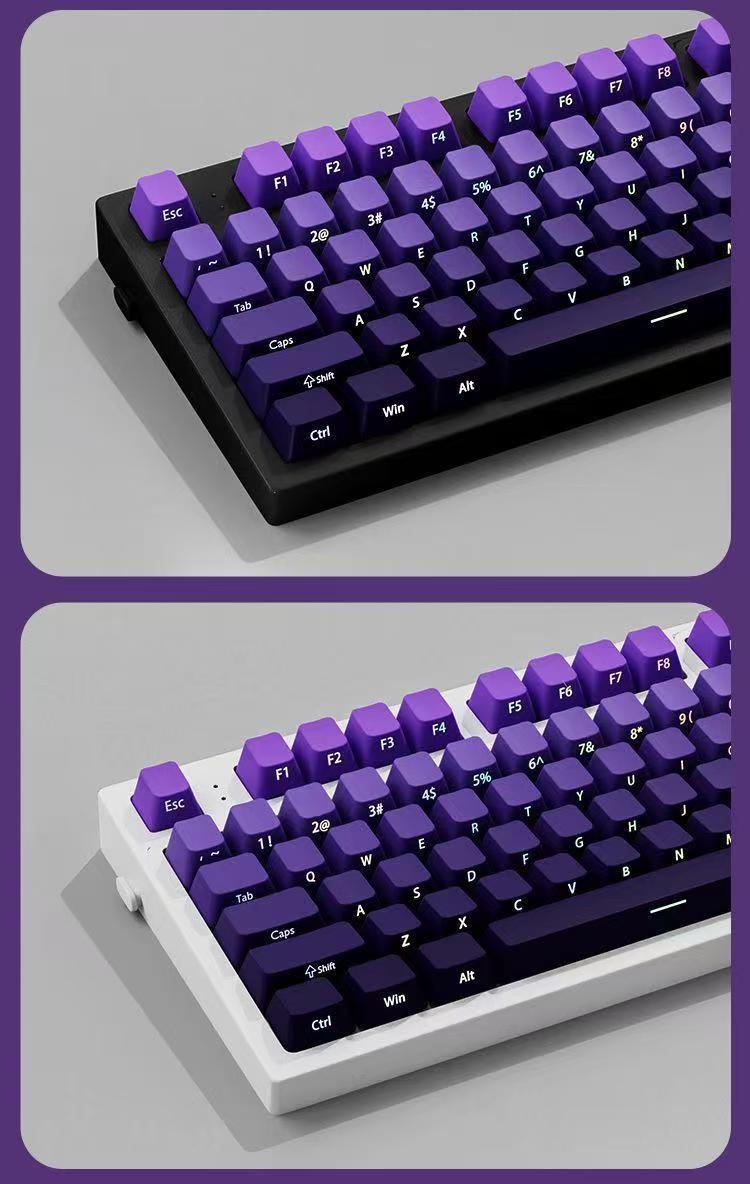 Original Height Side-Engraved Translucent Keycaps PBT Dual-Color Gradient Full Set Sublimation Custom Keyboard Keycaps
