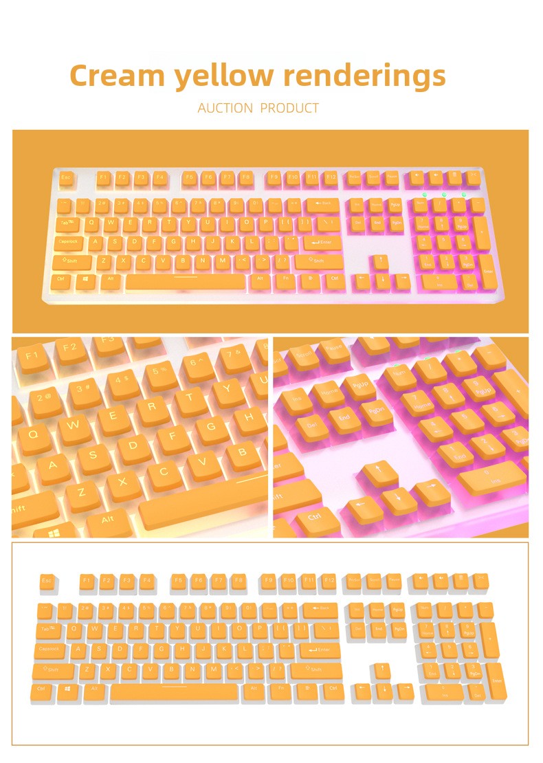 Double-Skin Milk Pudding Translucent Keycap Closed Two-Color No Water Port 61/68/87/96/98/100/104/etc
