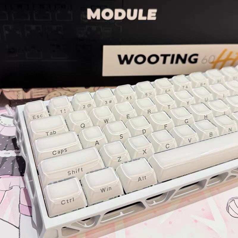 Ice Crystal Wooting Mechanical Keyboard 136 Keys Small Full Key PC Dual Color Injection Crystal Jelly Side Engraved Keycaps Universal