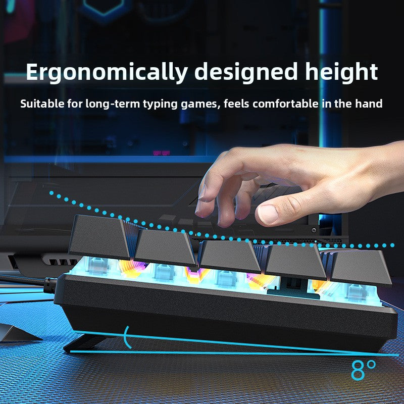 Wired Mechanical Keyboard Red Axis Green Axis Tea Axis Mixed Light E-sports Game 61 Key Mechanical Keyboard