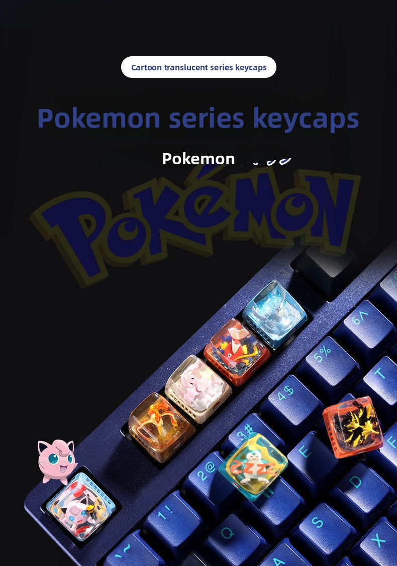 DIY Epoxy Crystal Three Holy Birds Mechanical Keyboard Custom Keycaps Pokémon Keycaps Cross Translucent SA High