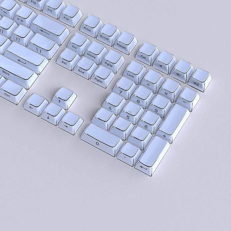 Jelly Blue Side Engraved Keycap 0EM Small Full Set 136 Keys PC Transparent Magnetic Axis Keyboard